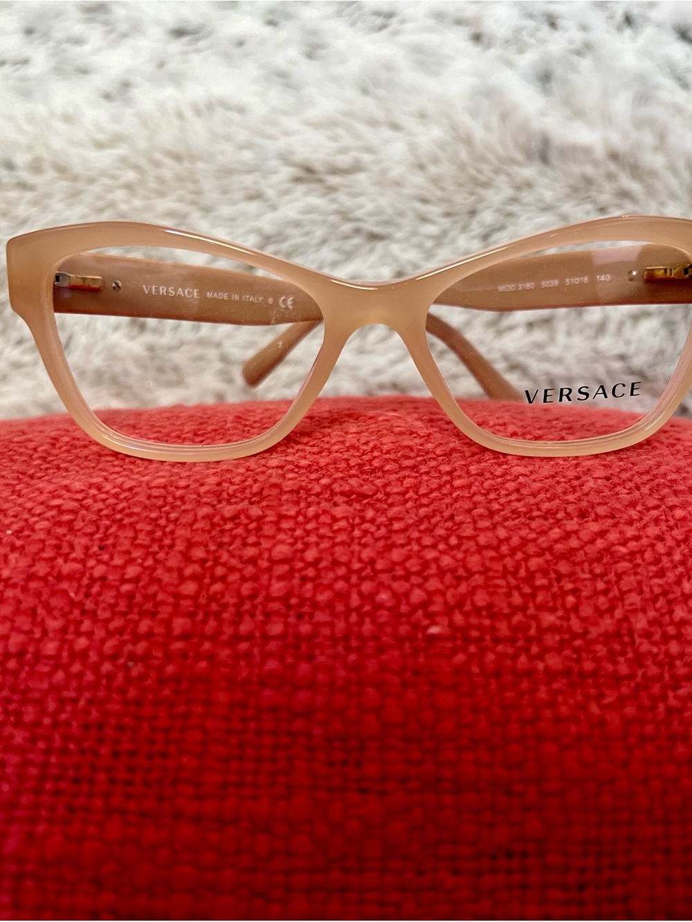 Versace Women's Beige Cat-Eye Optical Glasses